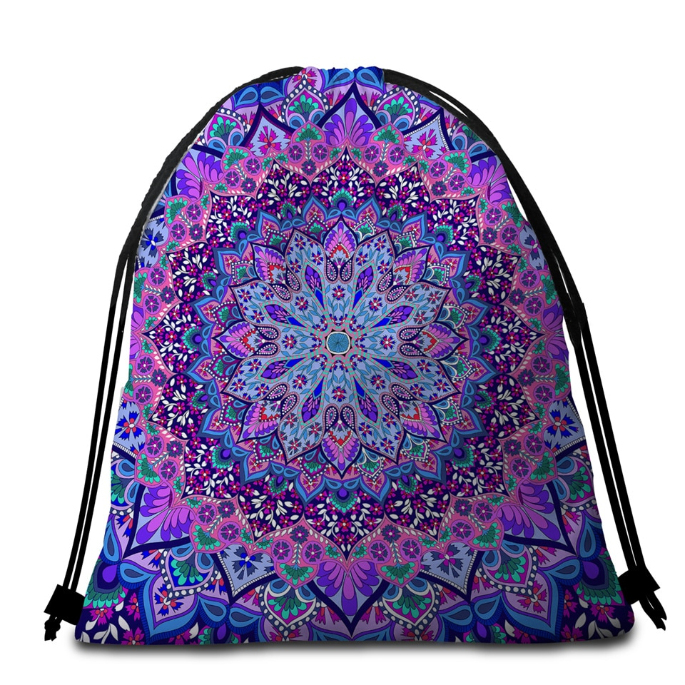 Bohemian Mandala Round Beach Towel & Bag