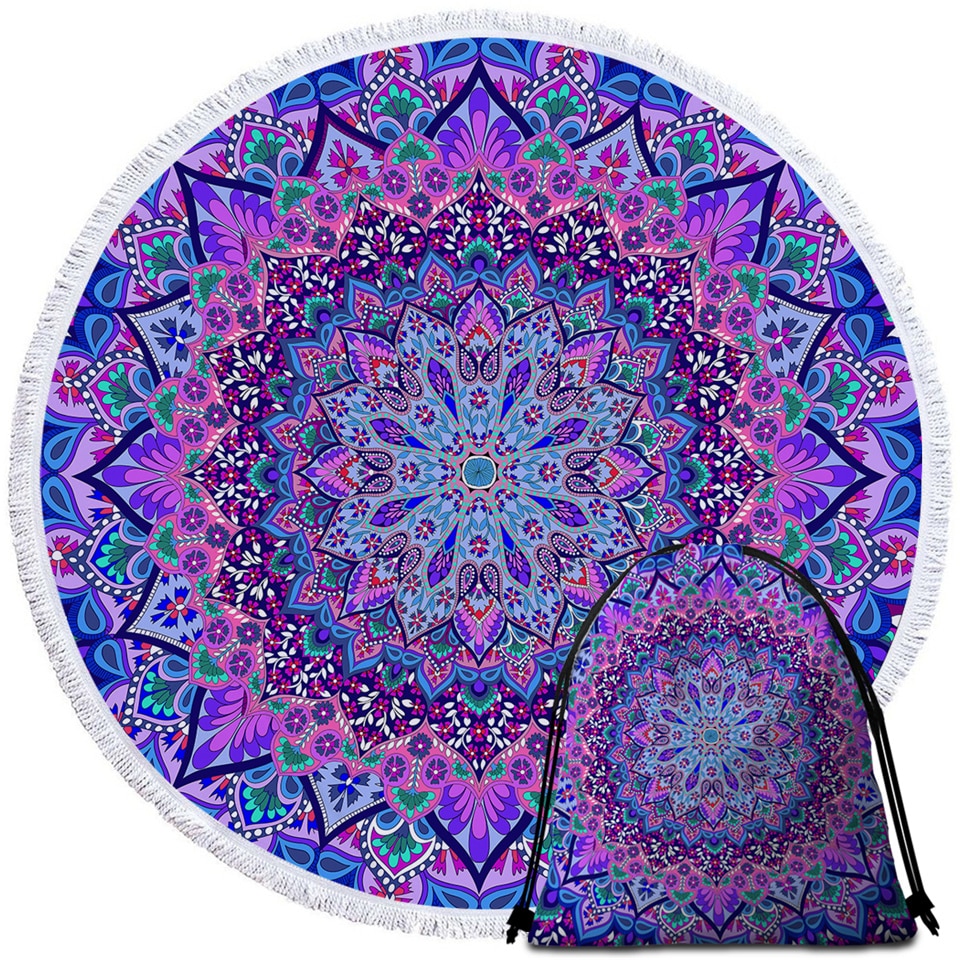 Bohemian Mandala Round Beach Towel & Bag