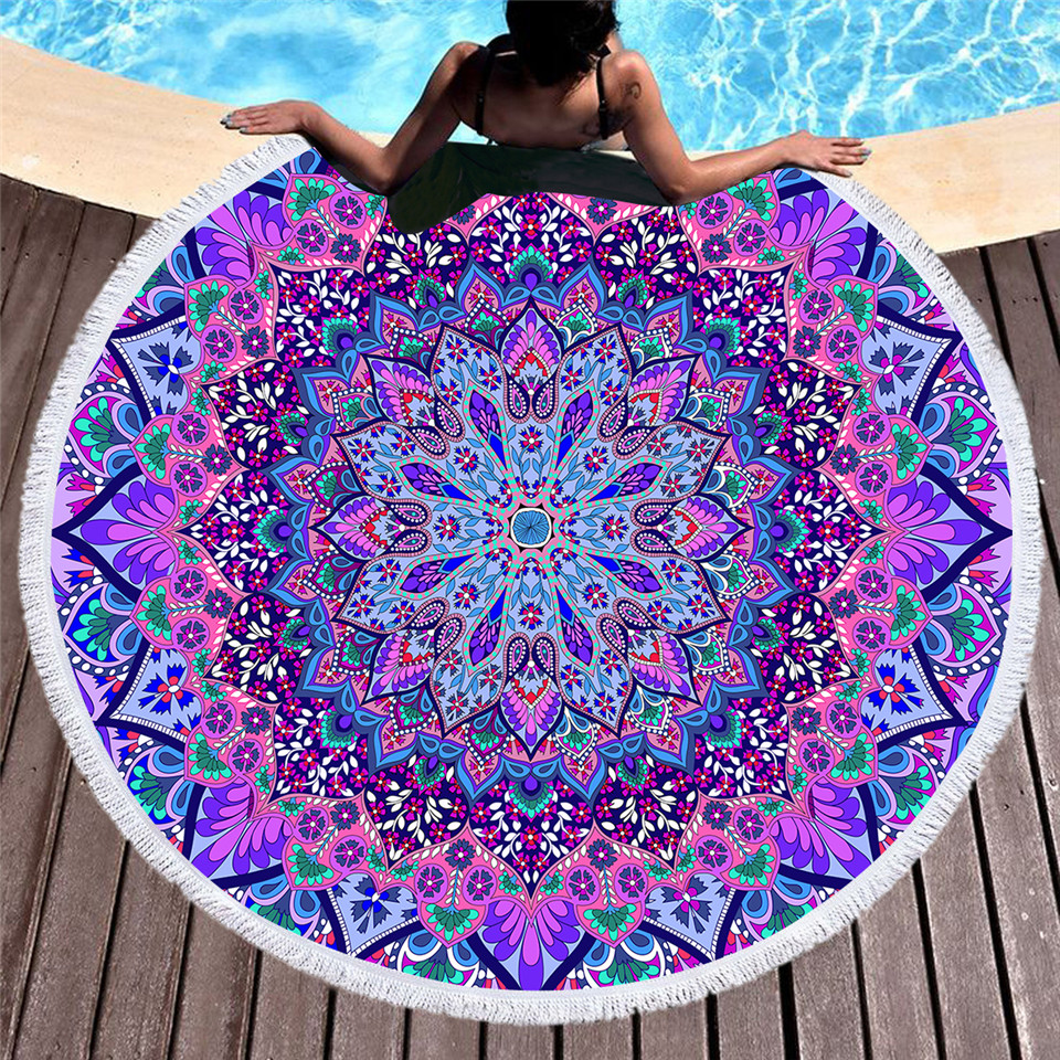 Bohemian Mandala Round Beach Towel & Bag