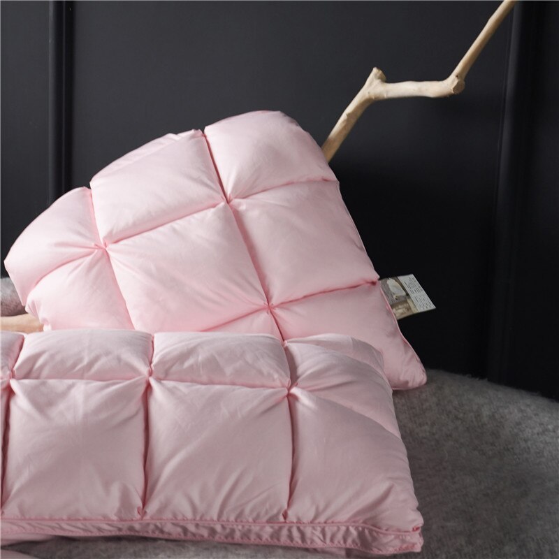 Natural Goose Down Rectangle Shaped Pillow for Sleeping 2 pcs Set