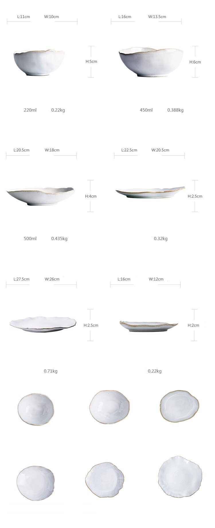 Nordic Ceramics Irregular Shaped Dinner Set