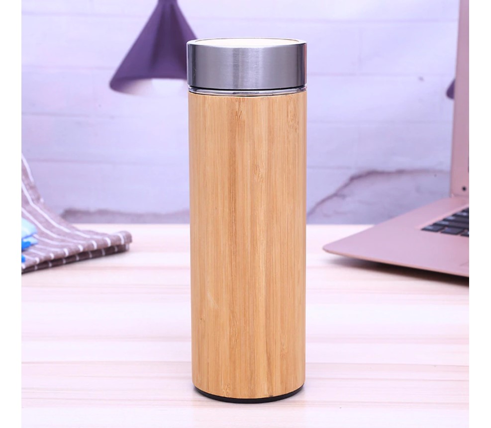 Bamboo and Stainless Steel Water Bottle