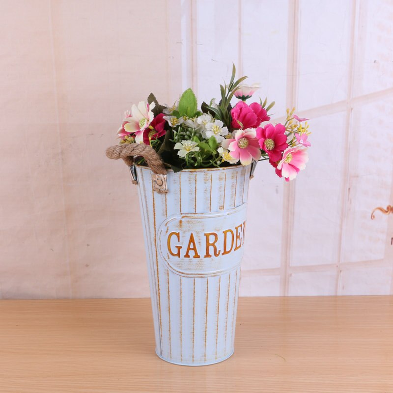 Vintage Wrought Iron Flower Buckets Vintage Wrought Iron Flower Buckets