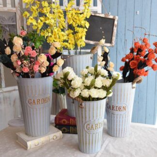 Vintage Wrought Iron Flower Buckets