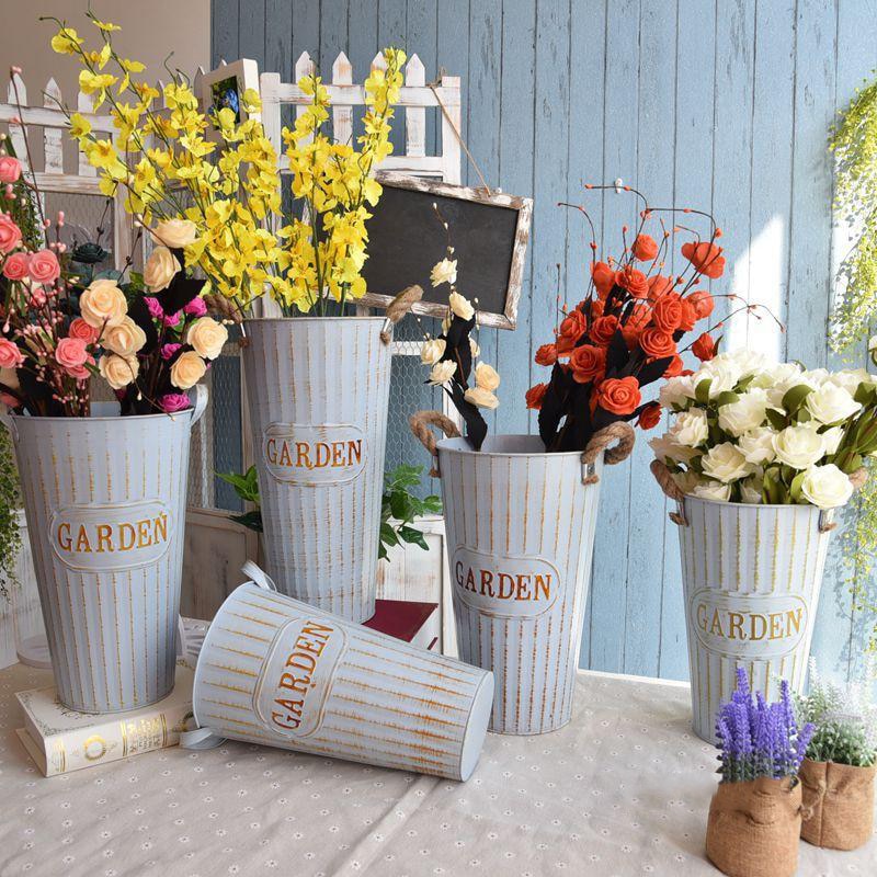 Vintage Wrought Iron Flower Buckets - Image 2