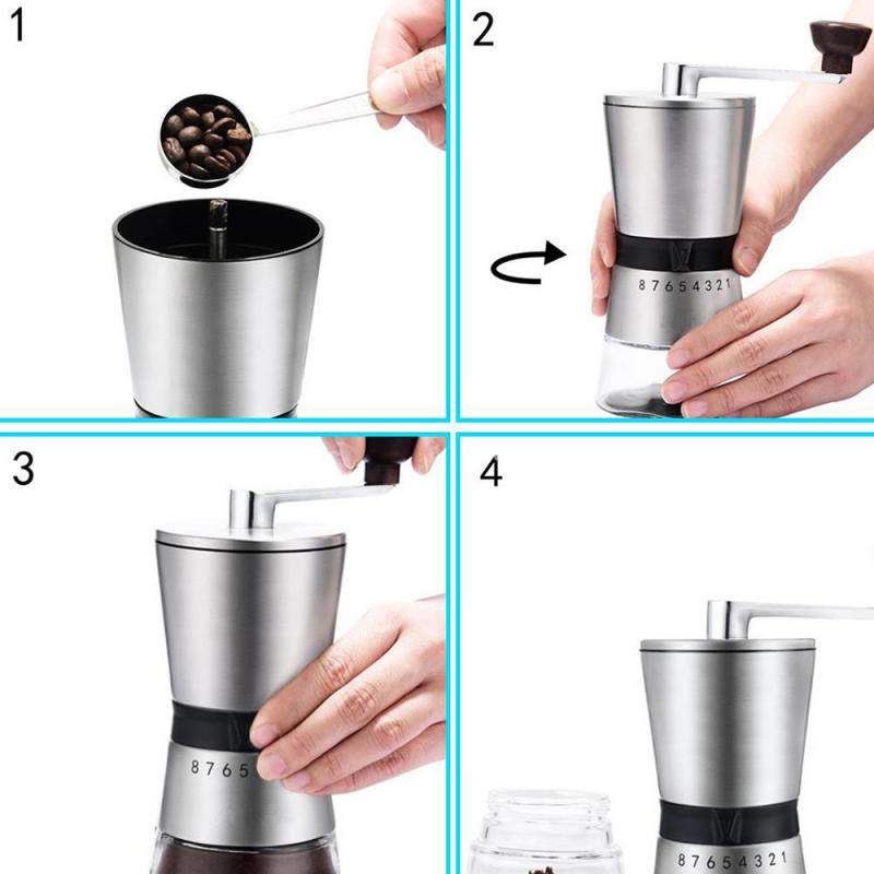 Steel Hand-Cranked Coffee Grinder