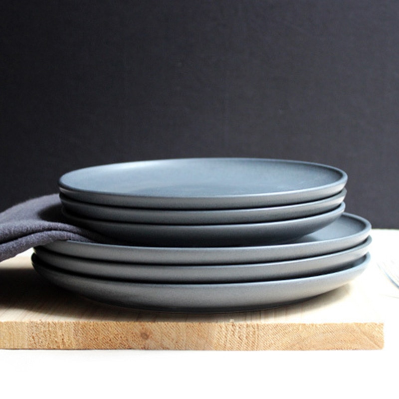 Dark Gray Ceramic Plate Set