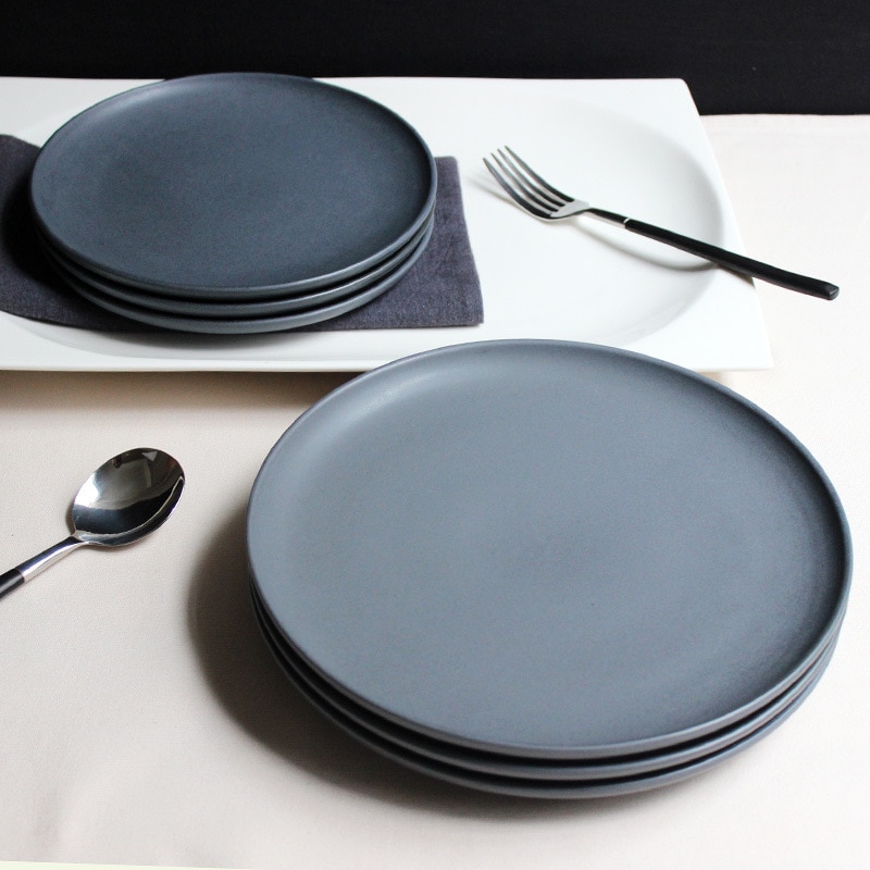 Dark Gray Ceramic Plate Set