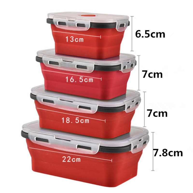 Set Collapsible Silicone Lunch Boxes