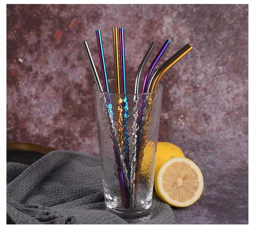 304 Stainless Steel Drinking Straws 4/8 Pcs Set